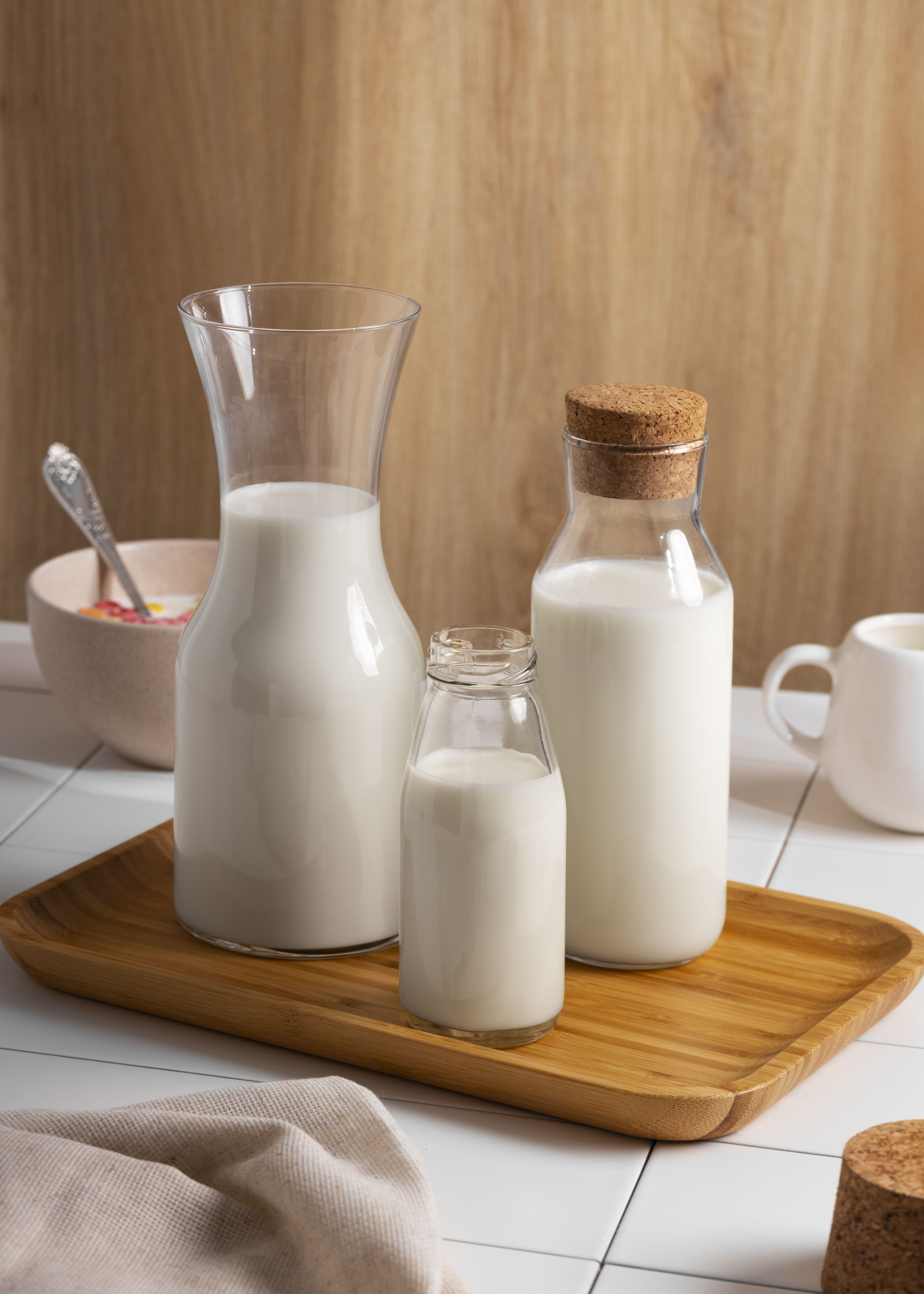 Fresh milk and dairy background